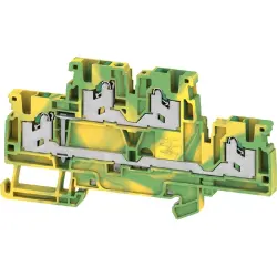 Protective conductor terminal, snap-in, 0.34-2.5 mm², 4 pole, 8 kV, green/yellow, 2902460000