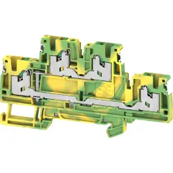 Protective conductor terminal, snap-in, 0.34-2.5 mm², 4 pole, 8 kV, green/yellow, 2902520000