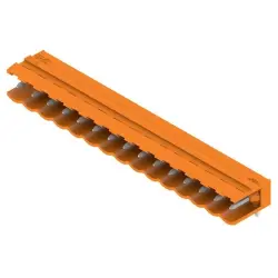 Pin header, 15 pole, pitch 5 mm, angled, orange, 1571250000