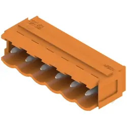 Pin header, 6 pole, pitch 5 mm, angled, orange, 1580900000