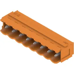 Pin header, 8 pole, pitch 5 mm, angled, orange, 1580920000