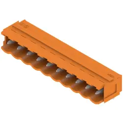 Pin header, 10 pole, pitch 5 mm, angled, orange, 1580940000
