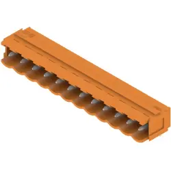 Pin header, 12 pole, pitch 5 mm, angled, orange, 1580960000
