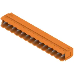 Pin header, 14 pole, pitch 5 mm, angled, orange, 1580980000
