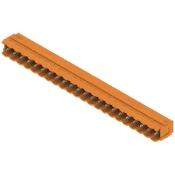 Pin header, 22 pole, pitch 5 mm, angled, orange, 1581060000