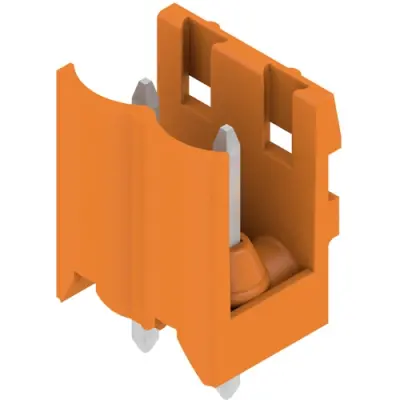 Pin header, 2 pole, pitch 5 mm, straight, orange, 1581320000 - 1