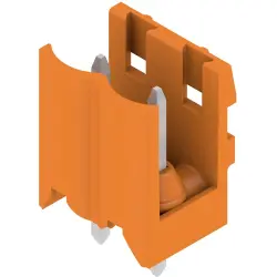 Pin header, 2 pole, pitch 5 mm, straight, orange, 1581320000