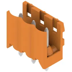 Pin header, 3 pole, pitch 5 mm, straight, orange, 1581330000