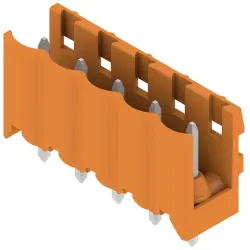Pin header, 5 pole, pitch 5 mm, straight, orange, 1581350000