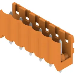 Pin header, 6 pole, pitch 5 mm, straight, orange, 1581360000
