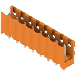 Pin header, 8 pole, pitch 5 mm, straight, orange, 1581380000