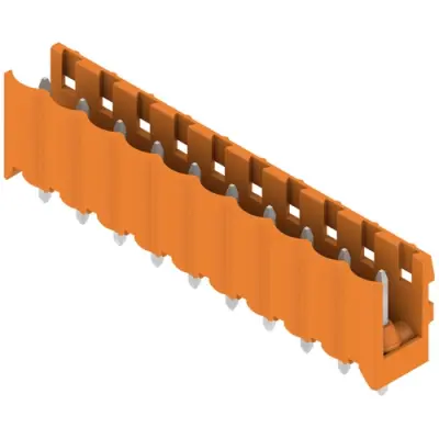 Pin header, 10 pole, pitch 5 mm, straight, orange, 1581400000 - 1