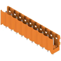 Pin header, 10 pole, pitch 5 mm, straight, orange, 1581400000