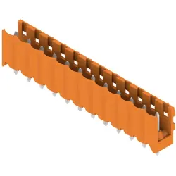 Pin header, 12 pole, pitch 5 mm, straight, orange, 1581420000