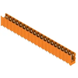 Pin header, 20 pole, pitch 5 mm, straight, orange, 1581500000