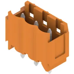 Pin header, 3 pole, pitch 5 mm, straight, orange, 1581790000