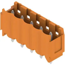 Pin header, 5 pole, pitch 5 mm, straight, orange, 1581810000