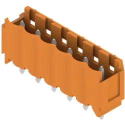 Pin header, 6 pole, pitch 5 mm, straight, orange, 1581820000