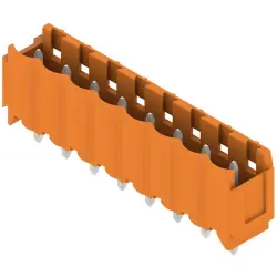 Pin header, 8 pole, pitch 5 mm, straight, orange, 1581840000