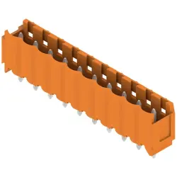 Pin header, 10 pole, pitch 5 mm, straight, orange, 1581860000