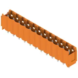 Pin header, 12 pole, pitch 5 mm, straight, orange, 1581880000