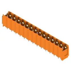 Pin header, 14 pole, pitch 5 mm, straight, orange, 1581900000