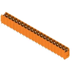 Pin header, 20 pole, pitch 5 mm, straight, orange, 1581960000