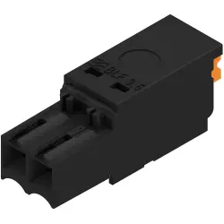 Socket header, 2 pole, pitch 3.5 mm, straight, black, 2459280000