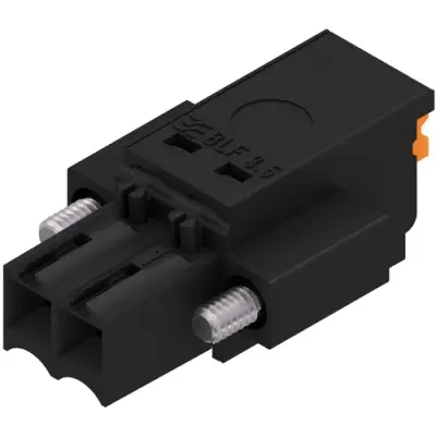 Socket header, 2 pole, pitch 3.5 mm, straight, black, 2459570000 - 1