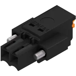 Socket header, 2 pole, pitch 3.5 mm, straight, black, 2459570000