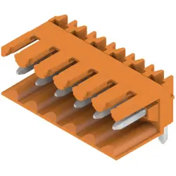 Pin header, 6 pole, pitch 3.5 mm, angled, orange, 1597250000