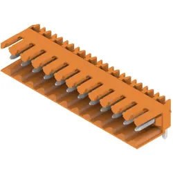 Pin header, 12 pole, pitch 3.5 mm, angled, orange, 1597310000