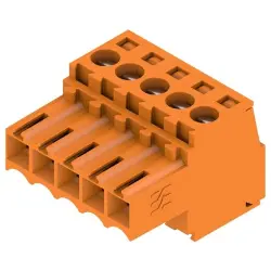 Socket header, 5 pole, pitch 3.5 mm, straight, orange, 1597390000