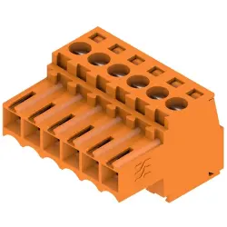 Socket header, 6 pole, pitch 3.5 mm, straight, orange, 1597400000