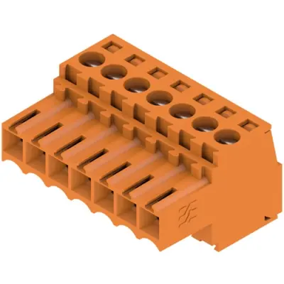 Socket header, 7 pole, pitch 3.5 mm, straight, orange, 1597410000 - 1