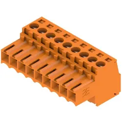 Socket header, 9 pole, pitch 3.5 mm, straight, orange, 1597430000