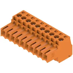 Socket header, 10 pole, pitch 3.5 mm, straight, orange, 1597440000