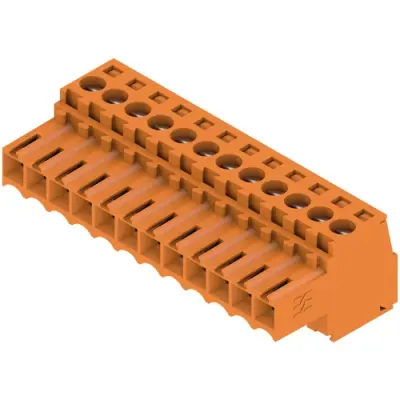 Socket header, 12 pole, pitch 3.5 mm, straight, orange, 1597460000 - 1