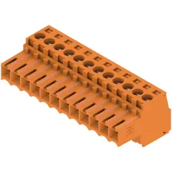 Socket header, 12 pole, pitch 3.5 mm, straight, orange, 1597460000