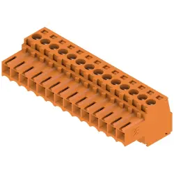 Socket header, 14 pole, pitch 3.5 mm, straight, orange, 1597480000