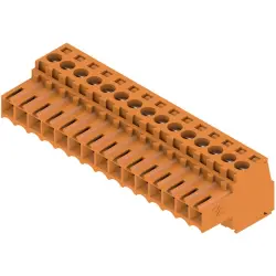 Socket header, 15 pole, pitch 3.5 mm, straight, orange, 1597490000