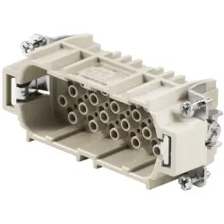 Pin contact insert, 6, 40 pole, unequipped, crimp connection, with PE contact, 1601710000