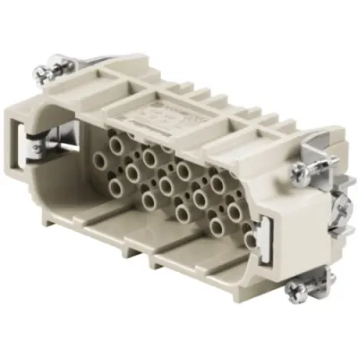 Pin contact insert, 6, 40 pole, unequipped, crimp connection, with PE contact, 1601710000 - 1