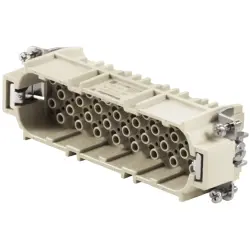 Pin contact insert, 8, 64 pole, unequipped, crimp connection, with PE contact, 1601720000
