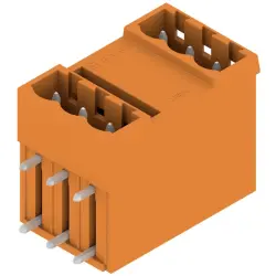 Pin header, 6 pole, pitch 5.08 mm, angled, orange, 1601800000