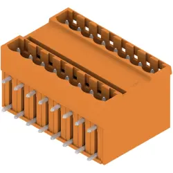 Pin header, 16 pole, pitch 5.08 mm, angled, orange, 1601850000