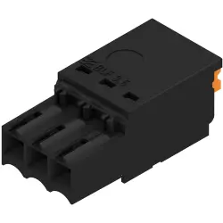 Socket header, 3 pole, pitch 3.5 mm, straight, black, 2459290000