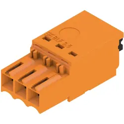 Socket header, 3 pole, pitch 3.5 mm, straight, orange, 2459060000