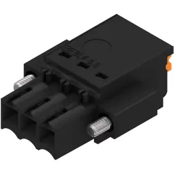 Socket header, 3 pole, pitch 3.5 mm, straight, black, 2459580000