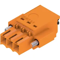 Socket header, 3 pole, pitch 3.5 mm, straight, orange, 2459400000